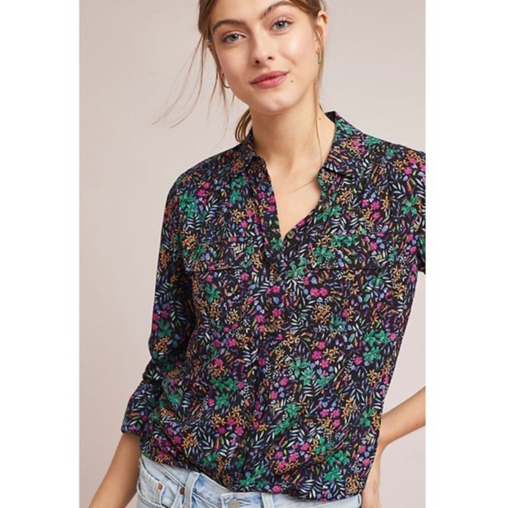 MAEVE Anthropologie Amboseli Button down Top Sz 12